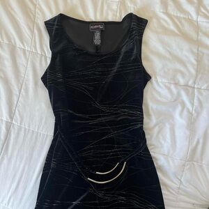Scarlett Black Mini Dress with Silver Detailing